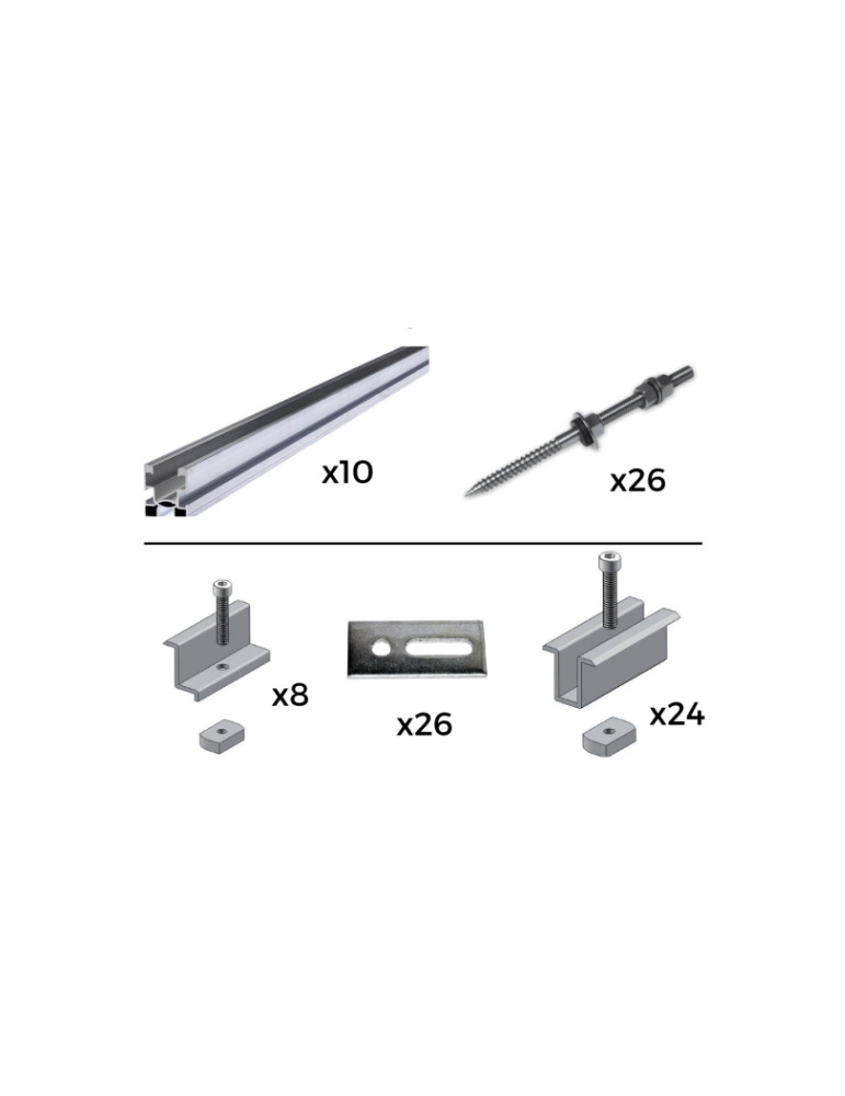 STRUTTURA DI FISSAGGIO PER IMPIANTO 6kW (14  PANNELLI)